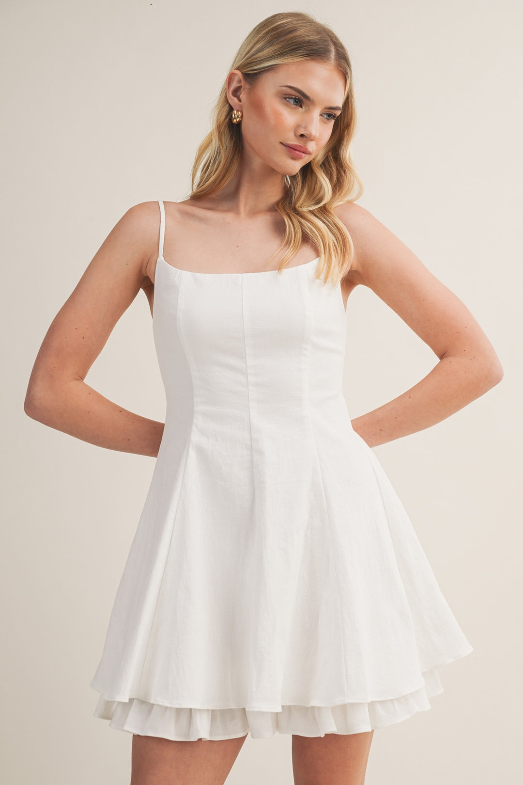 White Fit and Flare Mini Dress  The Kindred Boutique