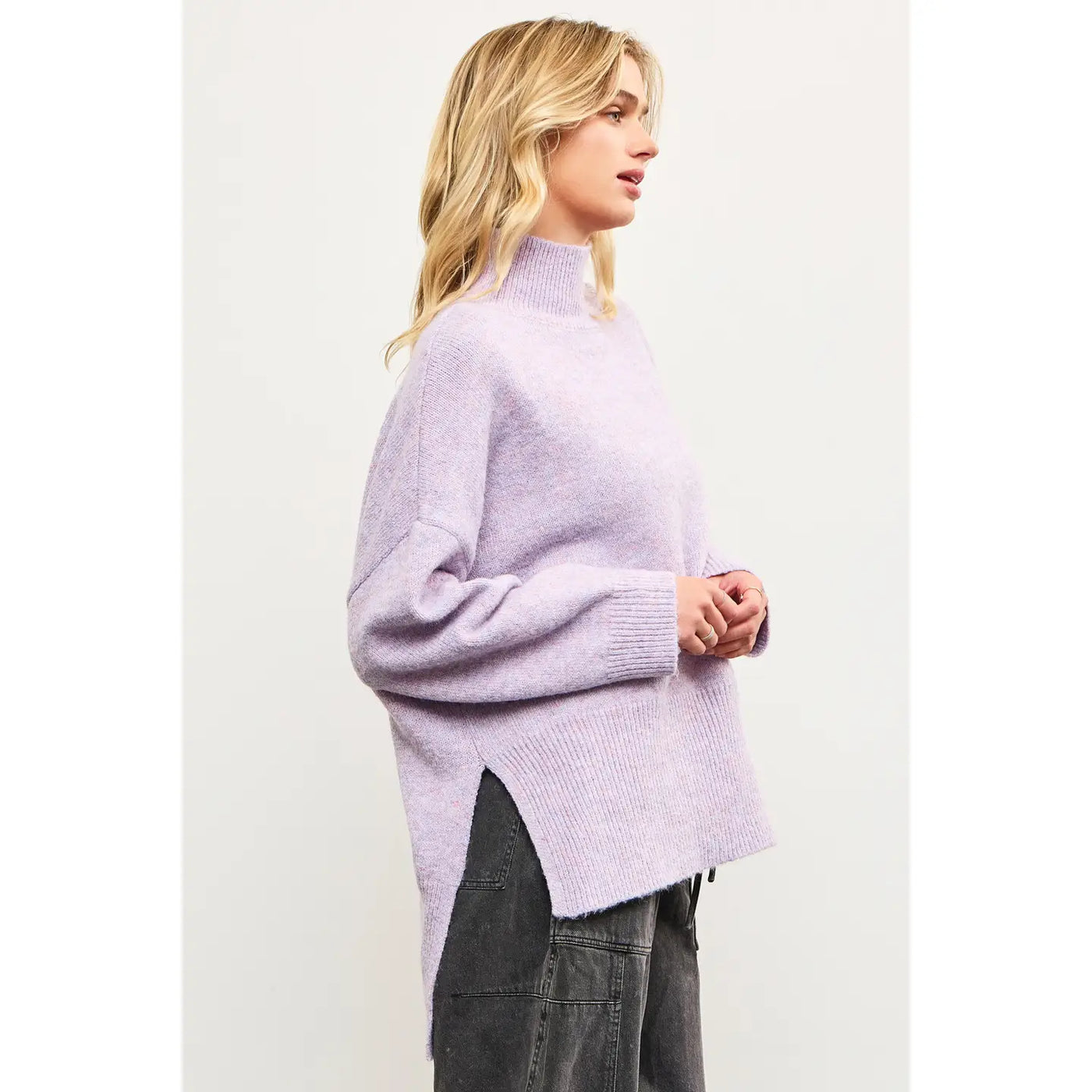 Lavender Multi High Neck Sweater