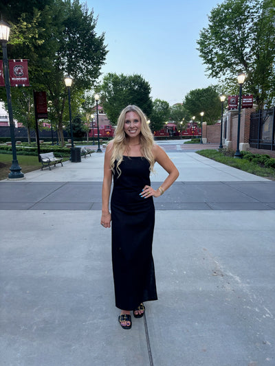 Black Linen Maxi Dress