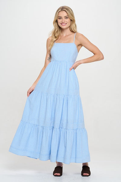Cerulean Stripe Maxi Dress