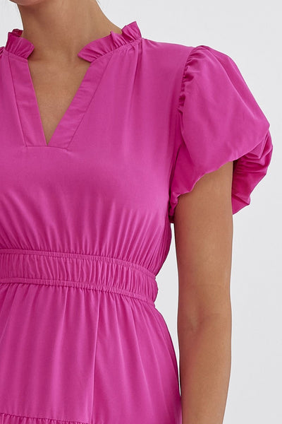 Magenta Tiered Maxi Dress