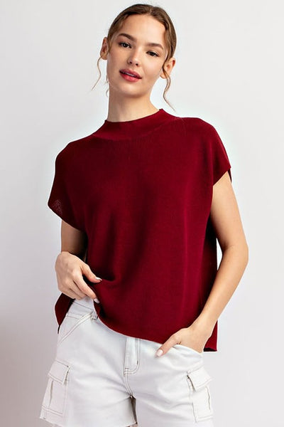 Garnet Cap Sleeve Sweater Top