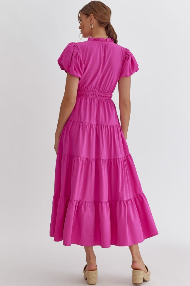 Magenta Tiered Maxi Dress