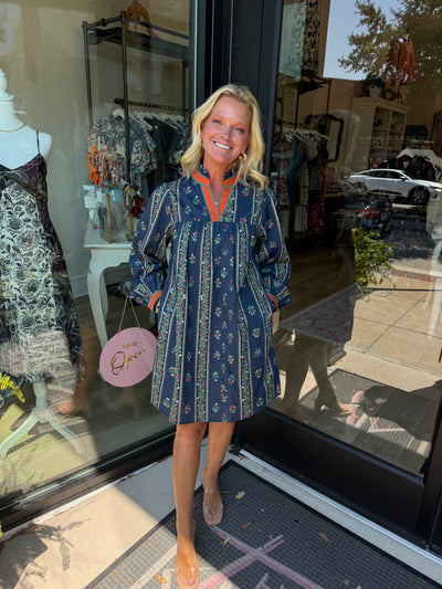 Navy Lovely Floral Dress