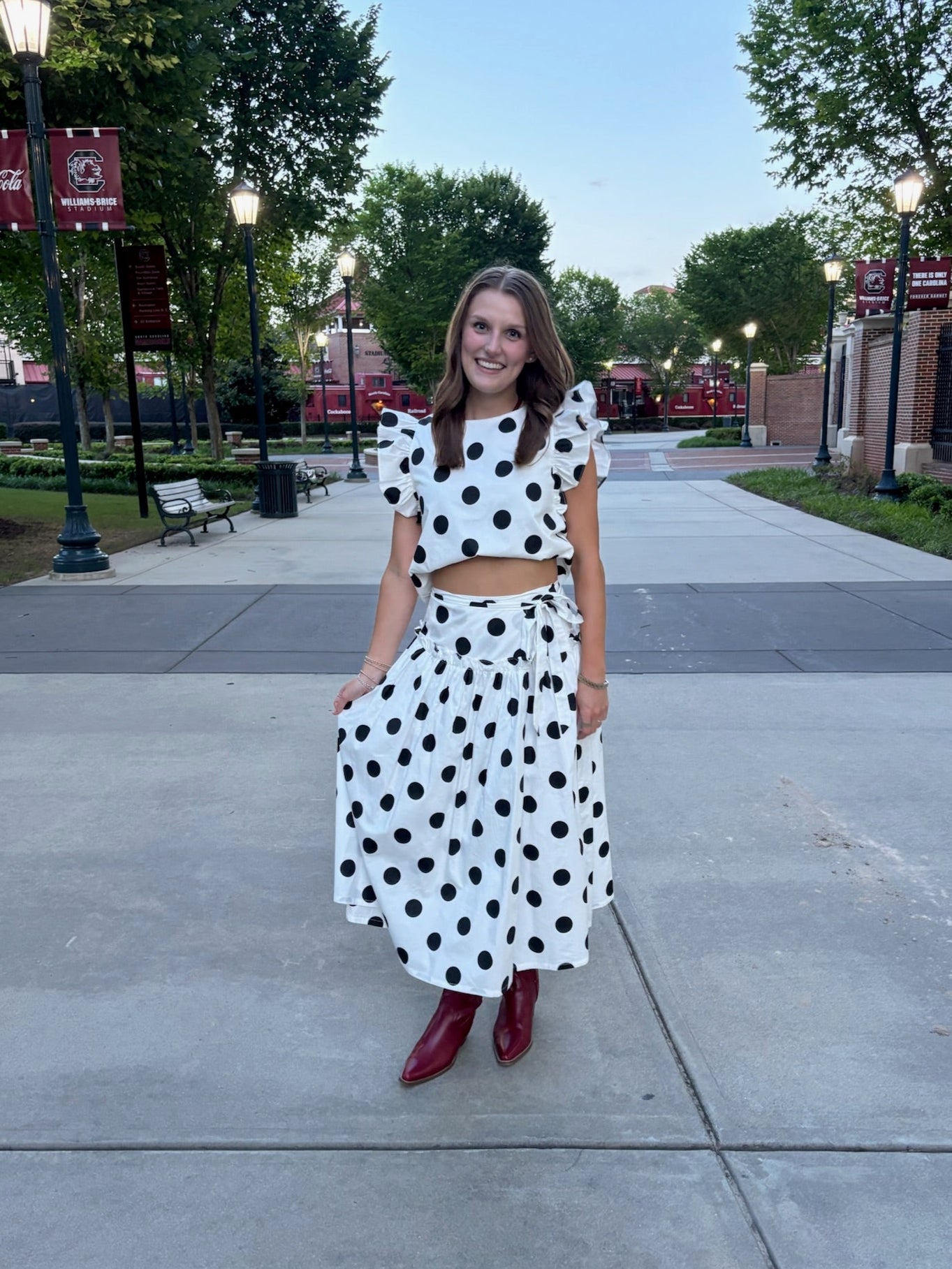 Polka Dot Maxi Skirt Set