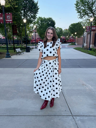 Polka Dot Maxi Skirt Set