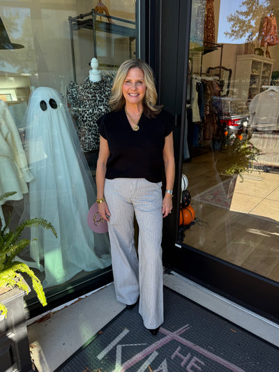 Vertical Pinstripe High Waisted Pants