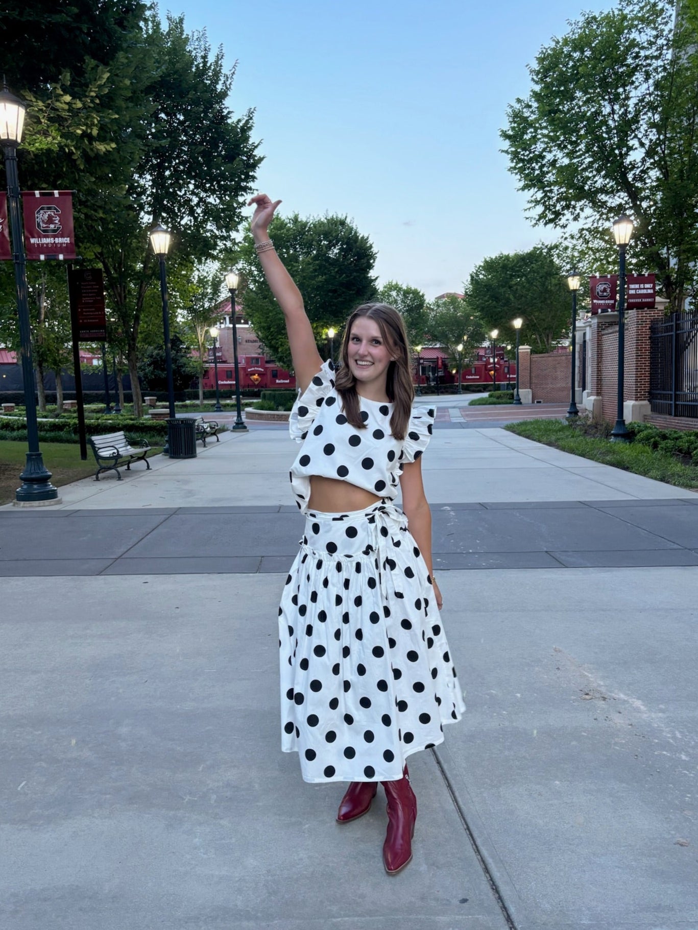 Polka Dot Maxi Skirt Set