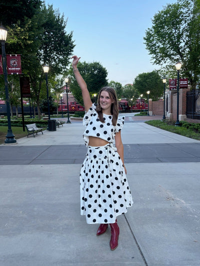 Polka Dot Maxi Skirt Set