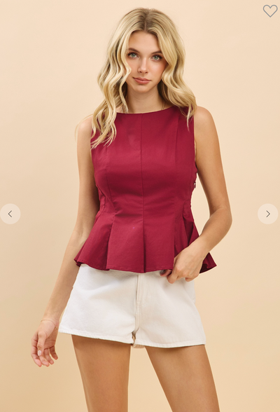 Flare Hem Game Day Top- Garnet