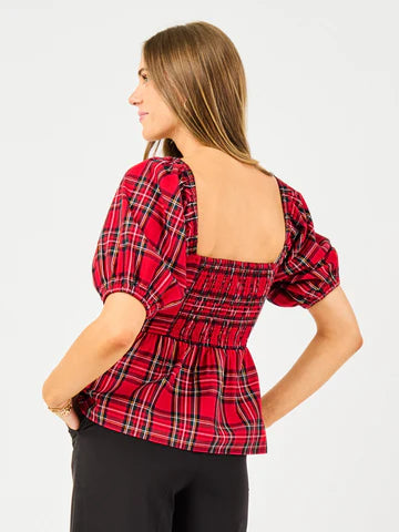 Isabel Red Plaid Top