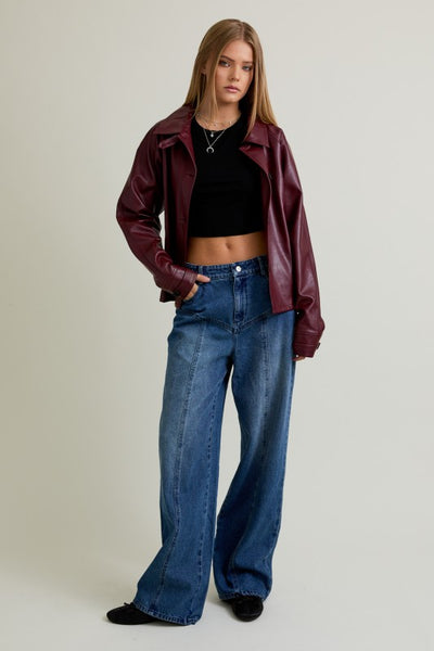 Burgundy Leather Jacket