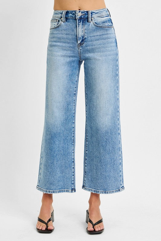 High Rise Wide Crop Jeans