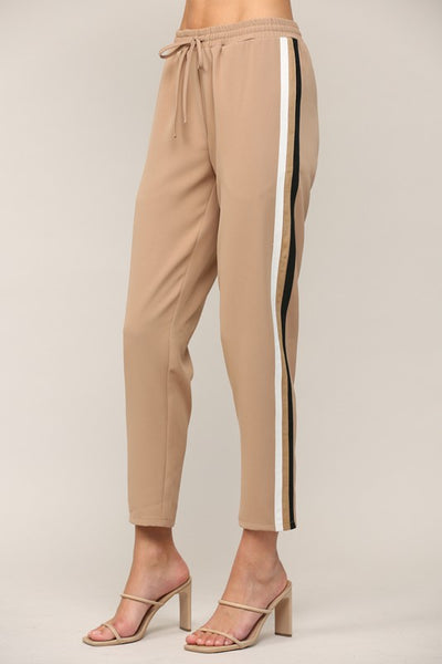 Contrast Tape Trim Pants