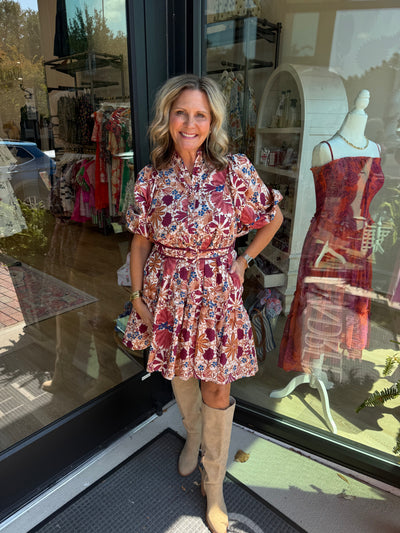 Fall Blooms Mini Dress