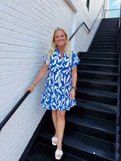 Blue Coral Reaf Mini Dress