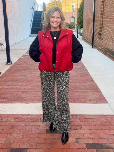 Scalloped Hem Quilted Vest