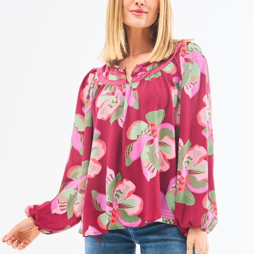 Janelle Center Stage Plum Top
