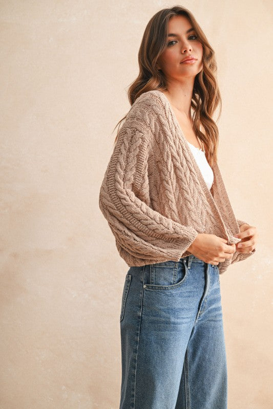 Lightweight Cable Knit Cardigan