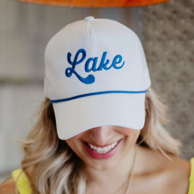 White and Blue Rope Trucker Hat