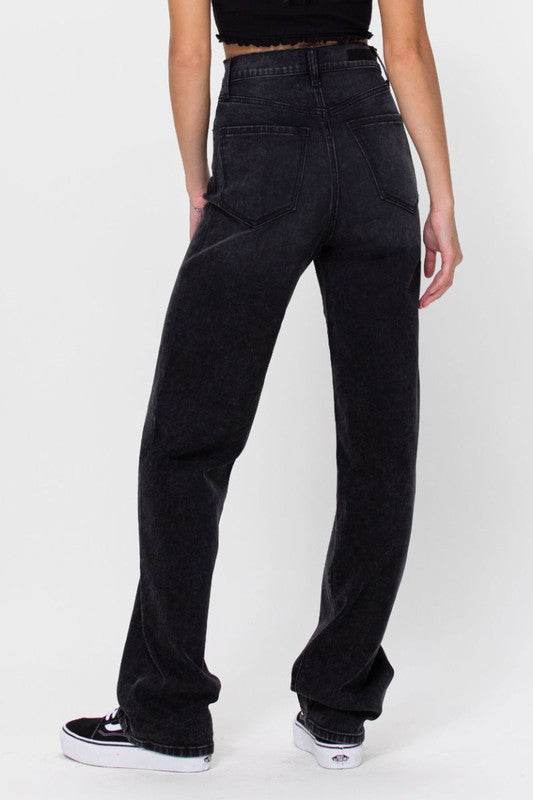 High Rise Black Dad Jeans