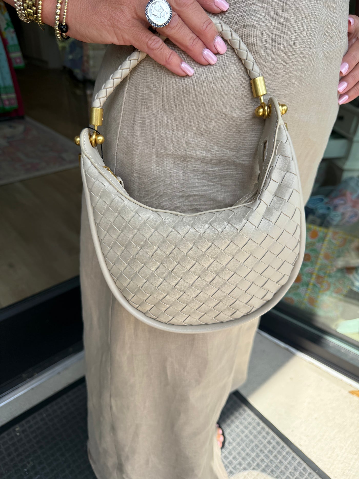 Crescent Woven Mini Bag