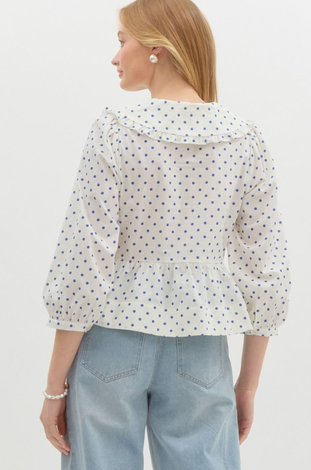 Polka Dot Bow Detail Top