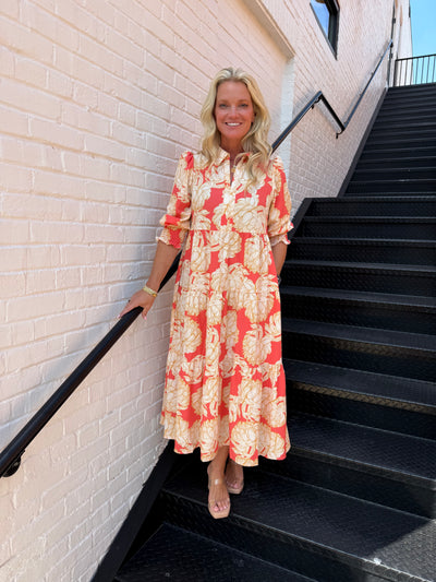 Eleanor Fall Floral Fire Dress