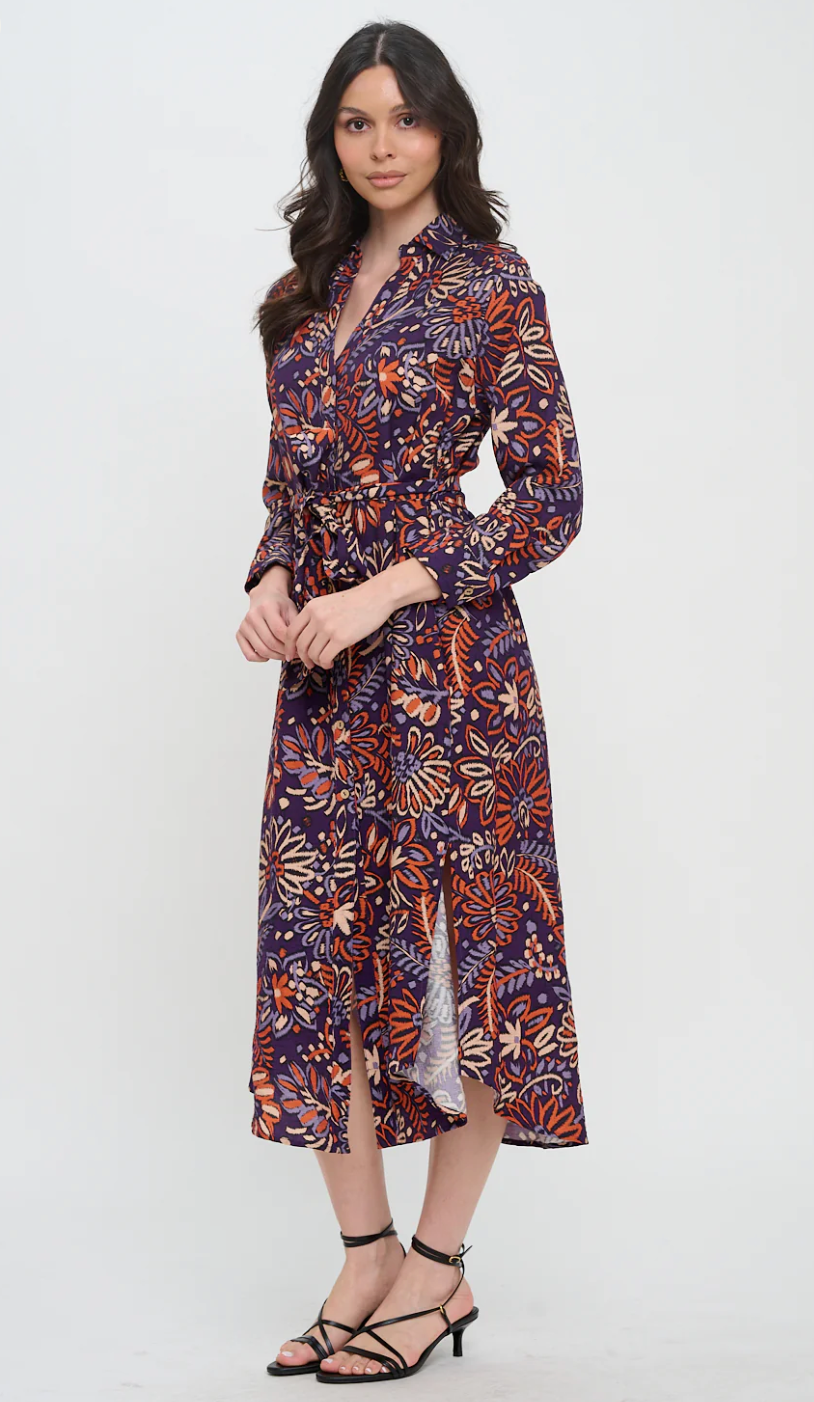 Twilight Ikat Shirt Dress