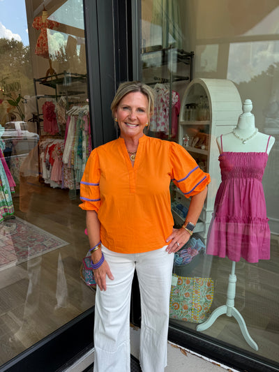 Noah Orange and Purple Top