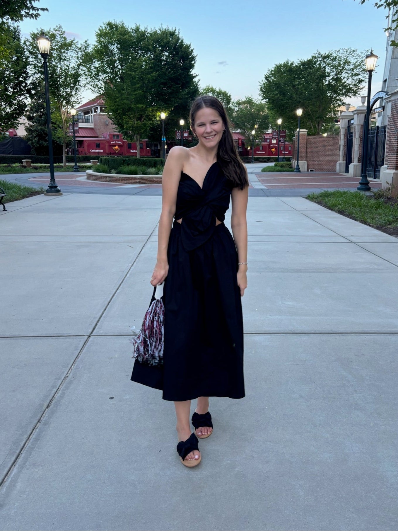 Knotted Bow Dress- Black