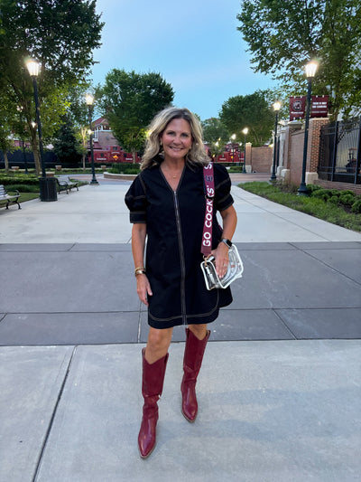Black Zip Up Mini Dress