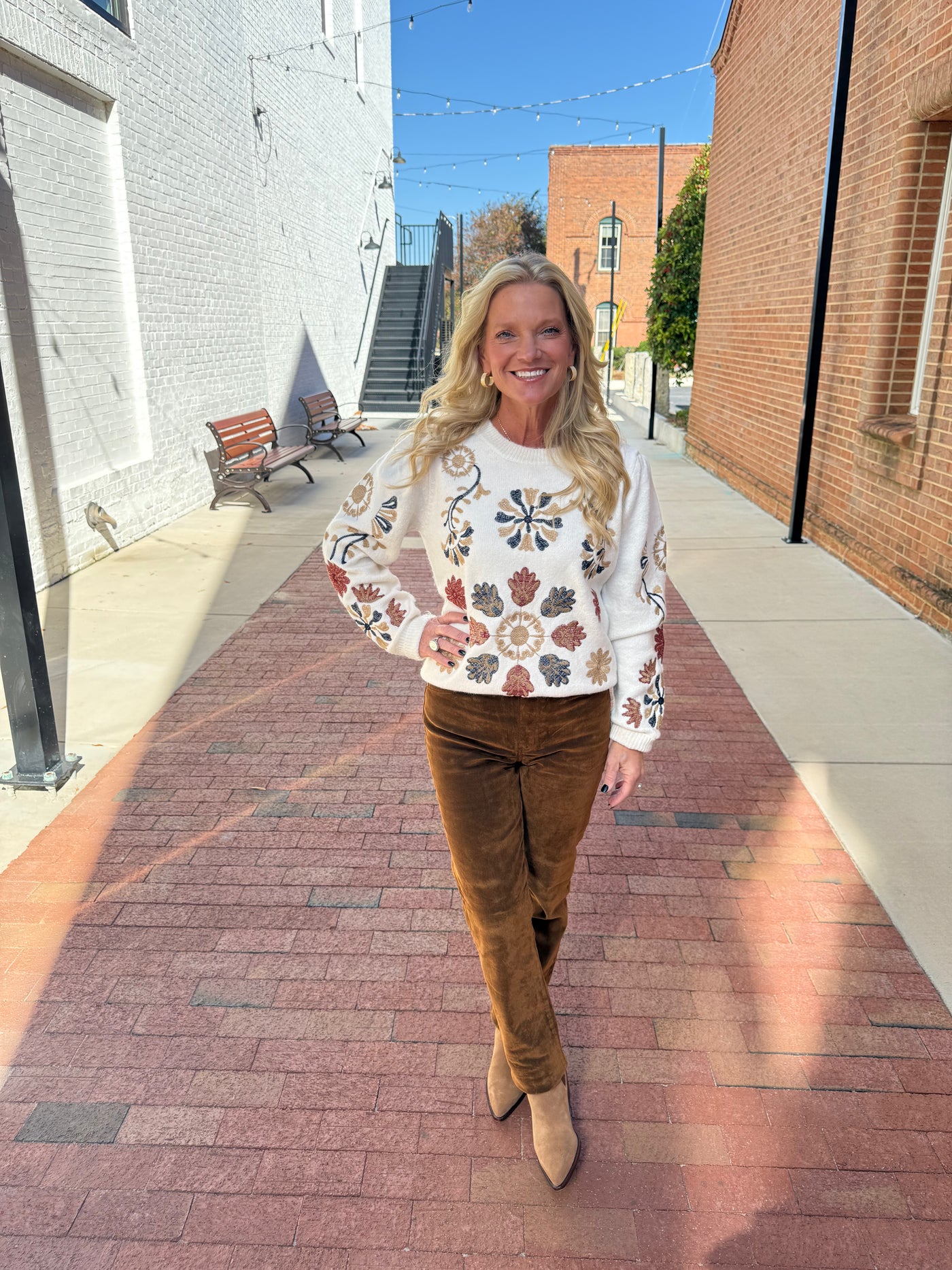 Smarty Pants High Rise Slim Straight Pant- Cognac