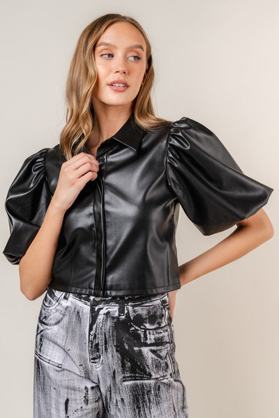 Vegan Leather Crop Top