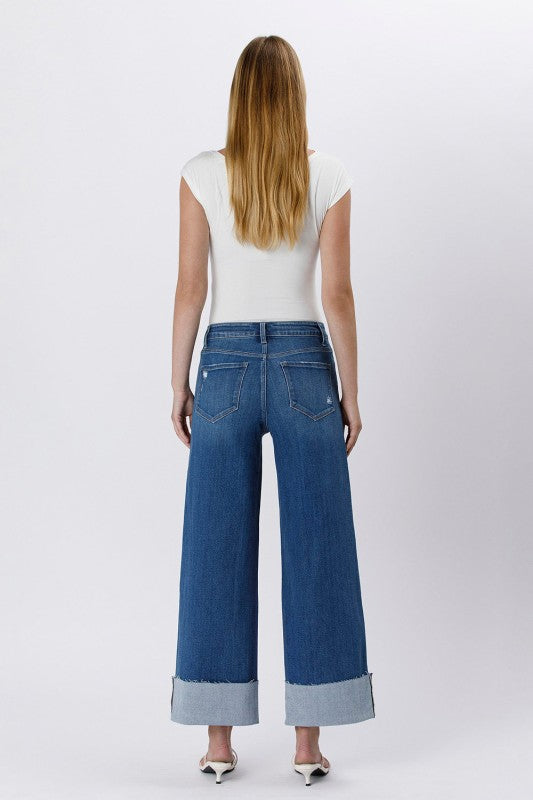 Wide Cuff High Rise Vervet Jeans