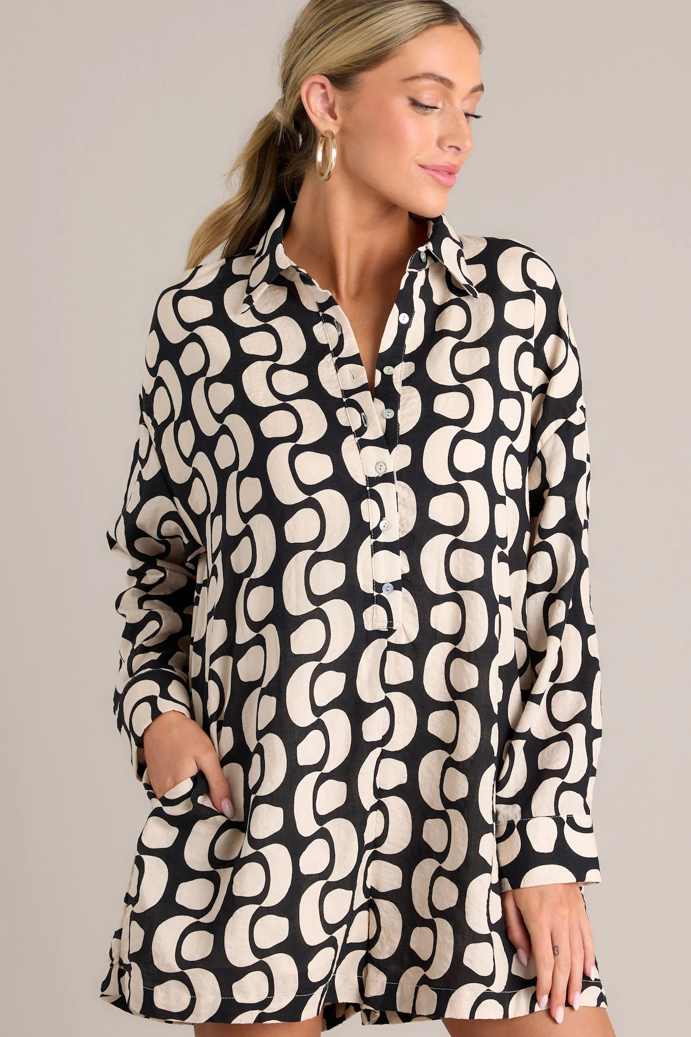 Laurel Black And White Abstract Romper