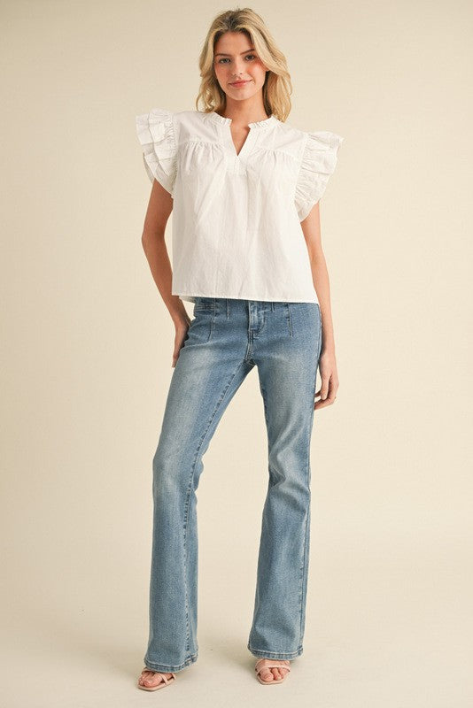 Double Ruffle Sleeve Top