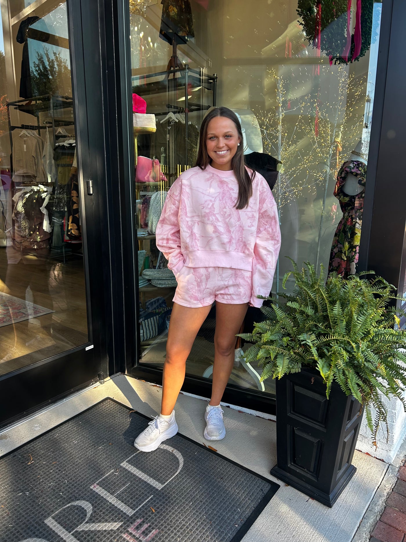 Pink Camo Sweatshirt Set