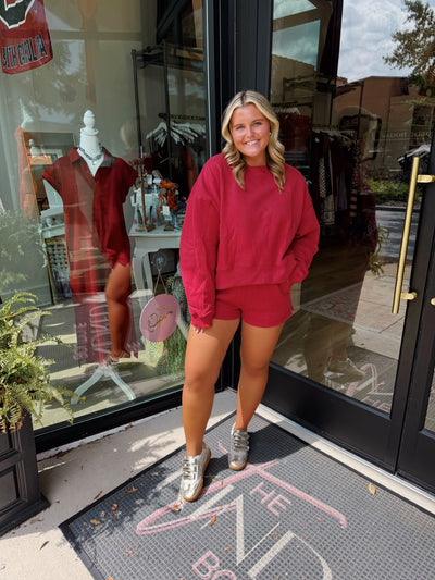 Garnet Sweatshirt and Shorts Set