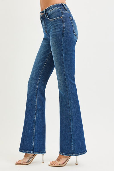 High Rise 4 Way Stretch Flare Denim
