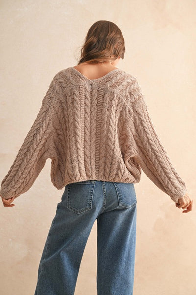 Lightweight Cable Knit Cardigan