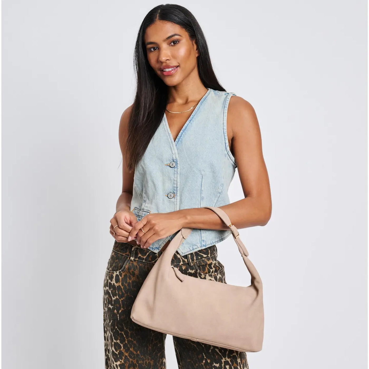 Maple Suede Leather Hobo Bag