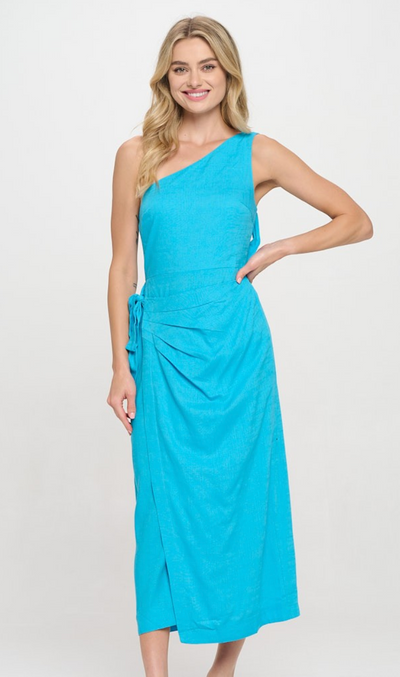 Aegean Sky Wrap Midi Dress