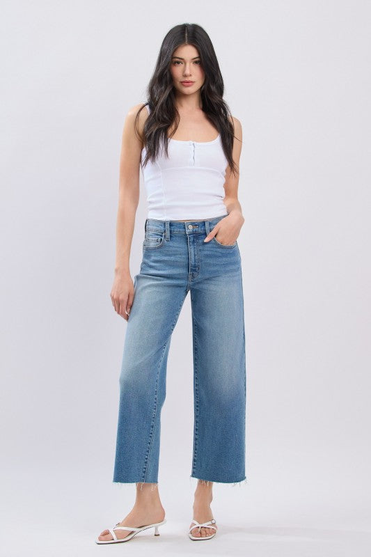Kori Wide Leg Cropped Denim Pant