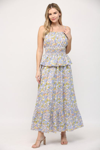 Blue Floral Maxi Dress