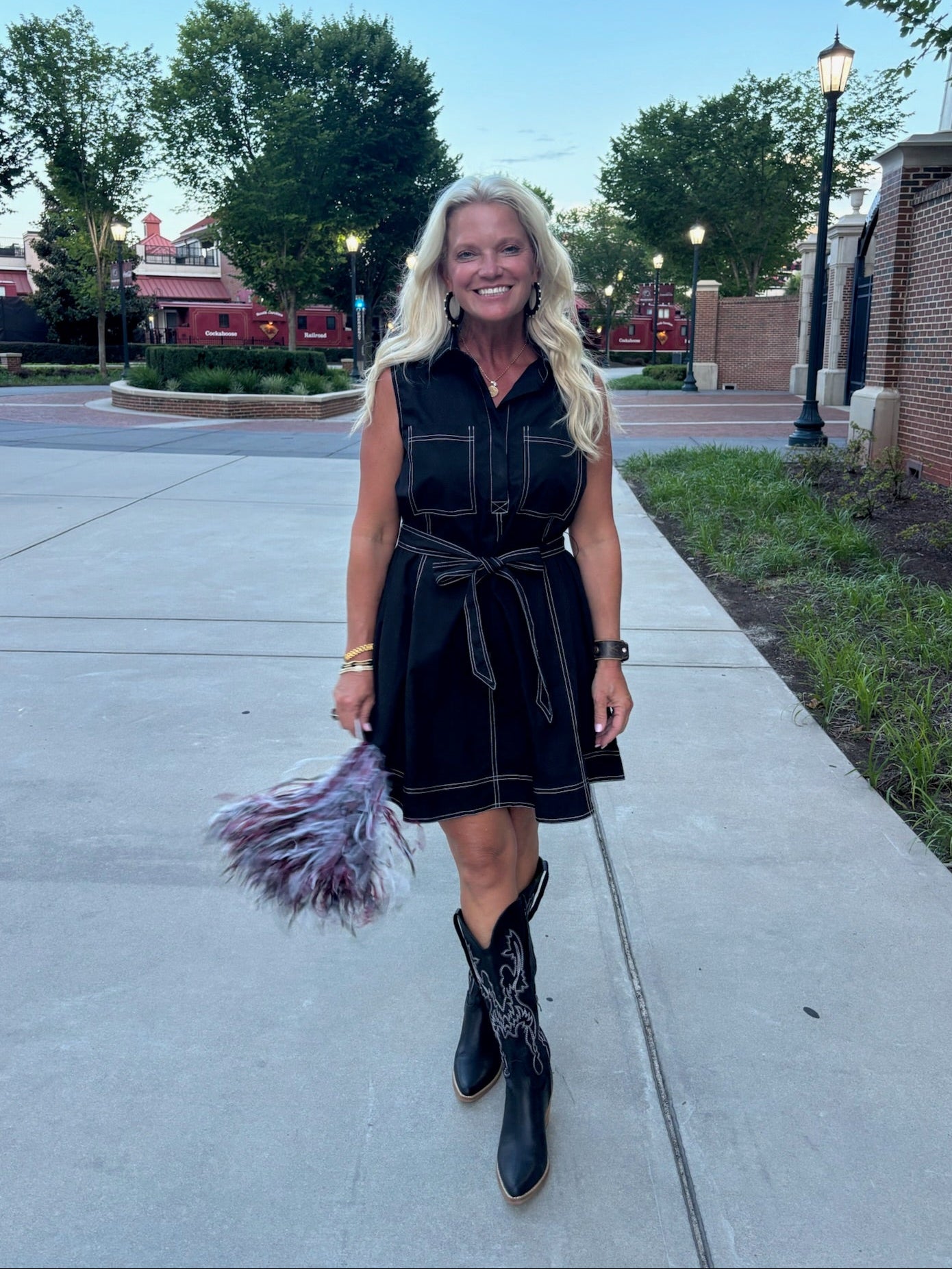 Black Contrast Stitch Shirt Dress