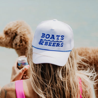 White and Blue Rope Trucker Hat