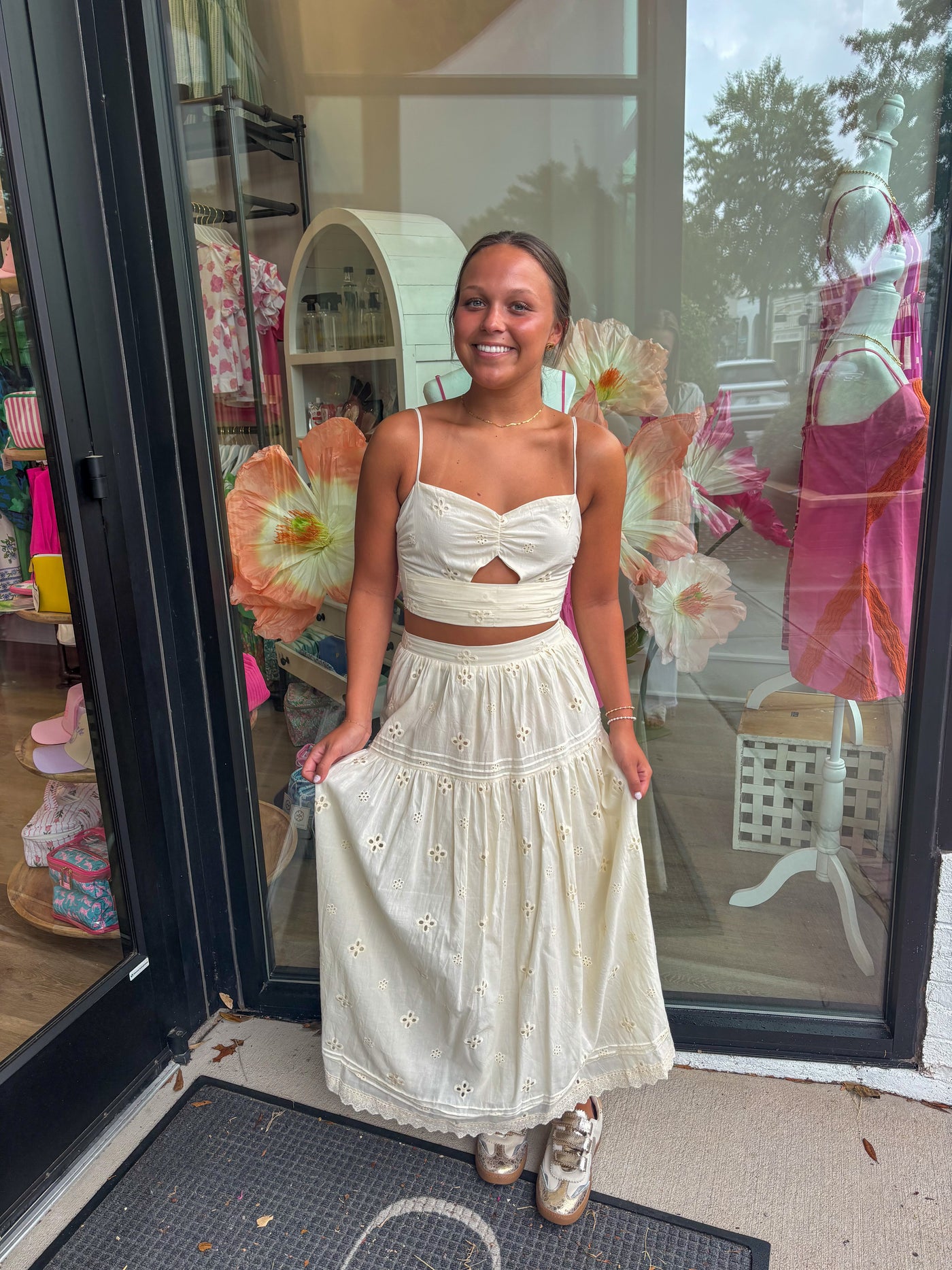 Estelie Eyelet Crop Top