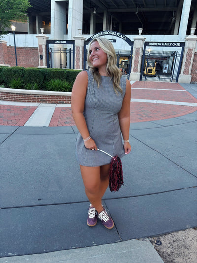 Black Gingham Mini Dress