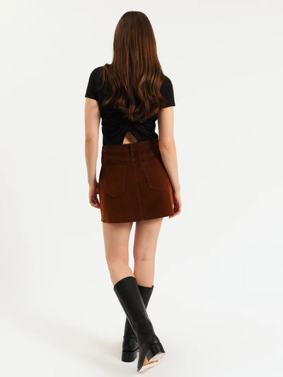 Stash Mini Skirt- Cognac